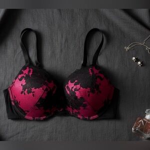 🆕 Torrid Curve - Black and Magenta Floral Lace Push-Up Bra